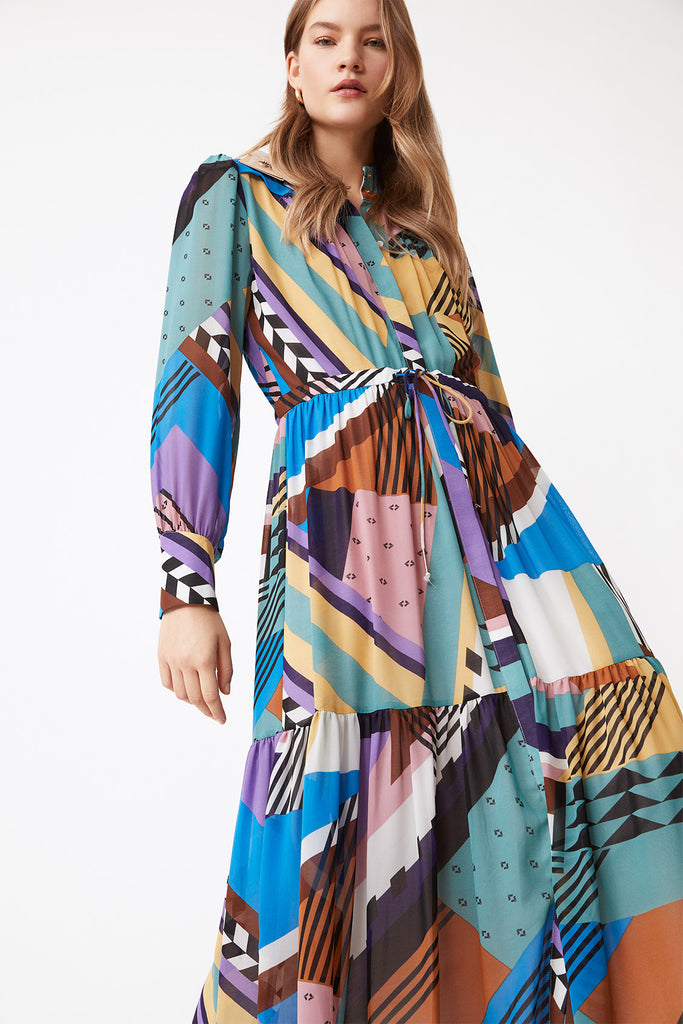 Cheryn - Graphic print long shirt dress - Suncoo HK