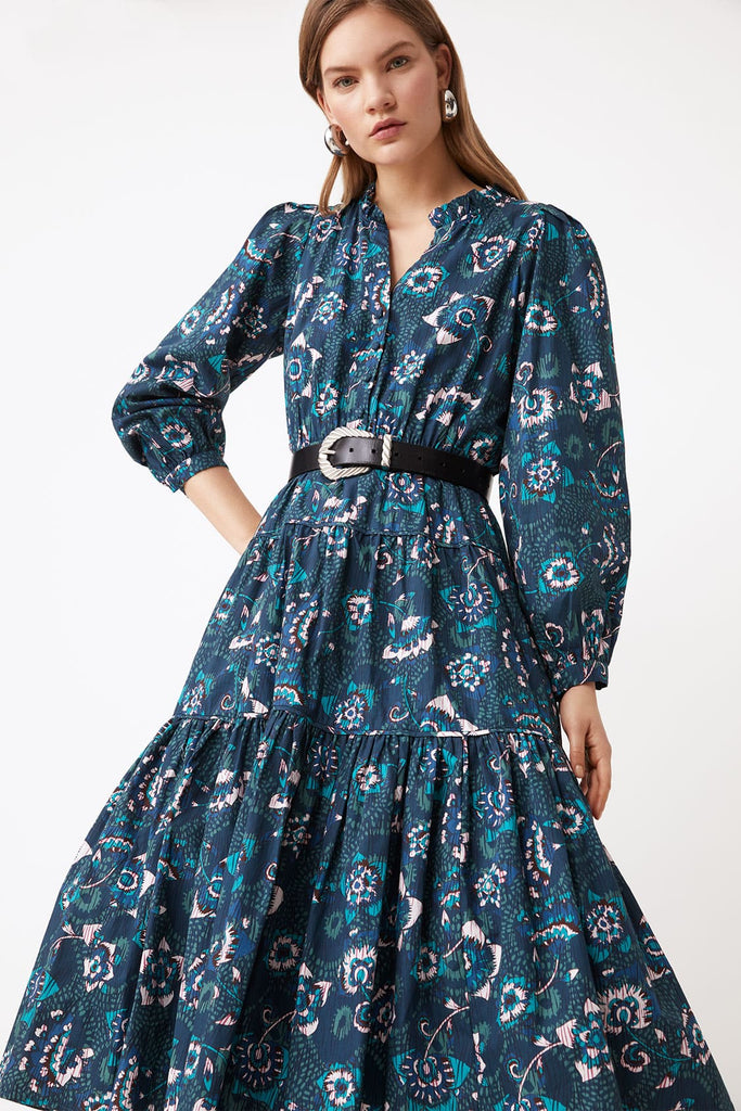 Crest - Printed midi shirt dress - Suncoo HK