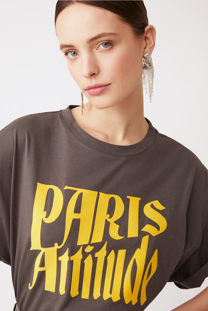 Maylone - Tee shirt with message "Paris attitude" - Suncoo HK
