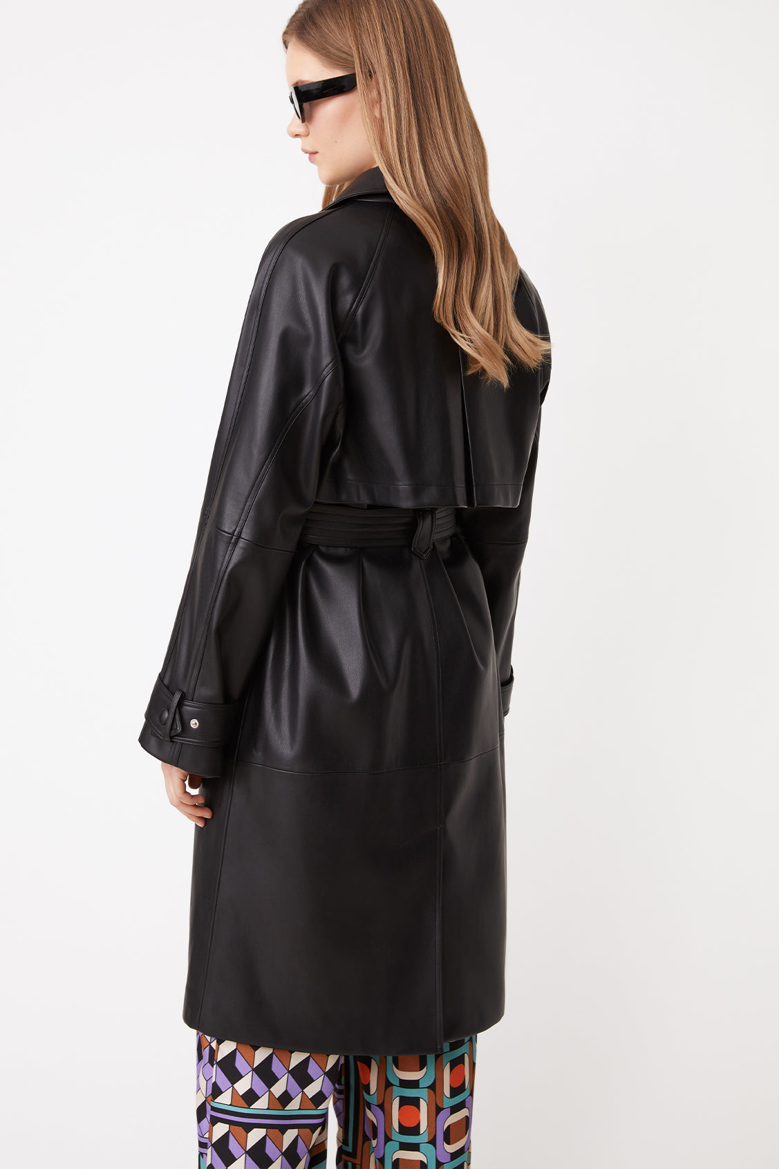 Eddy - Faux leather trenchcoat