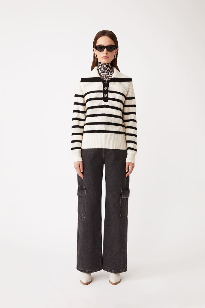 Patski - Striped jumper with buttoned details - Suncoo HK