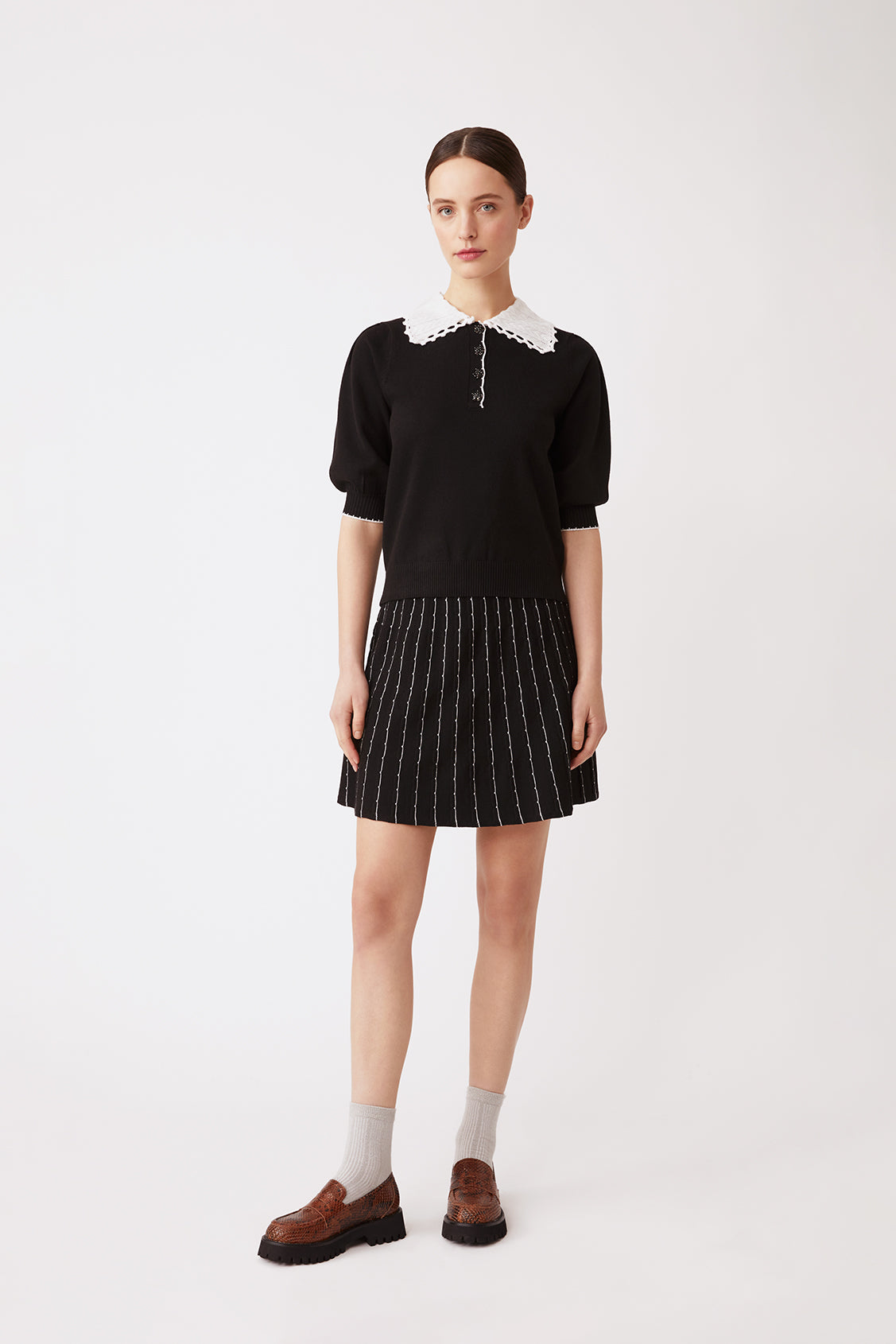 Striped knit skirt discount short