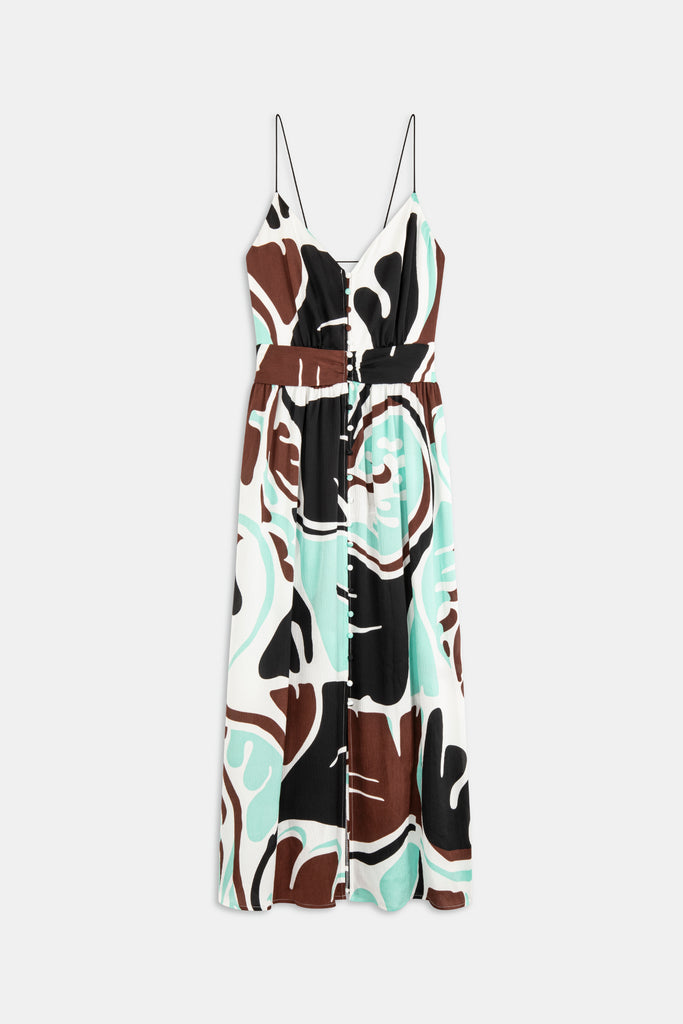 CREST - Long Buttoned Dress With Backless - Suncoo HK