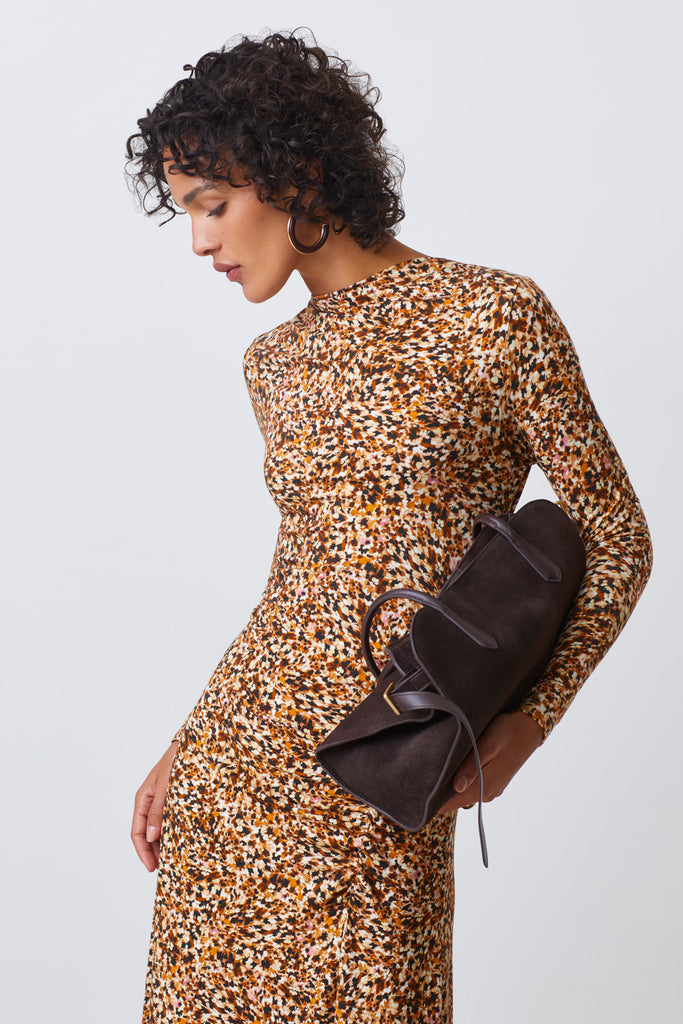 CESARIA - Camel print long dress - Suncoo HK