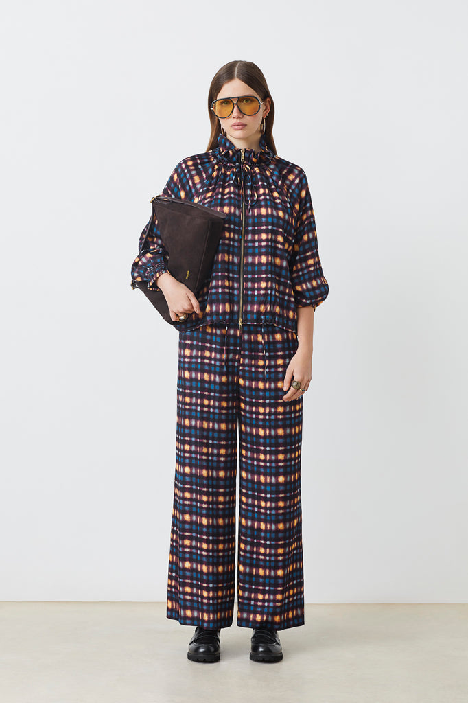 JOJO - Wide-leg tartan-effect trousers - Suncoo HK