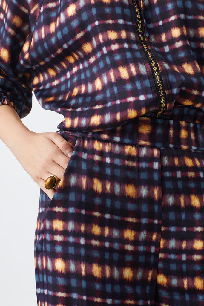JOJO - Wide-leg tartan-effect trousers - Suncoo HK