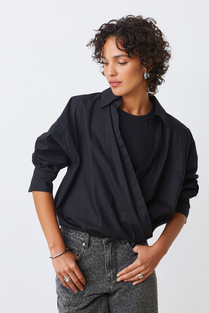 LENZO - Organic cotton wrap blouse - Suncoo HK
