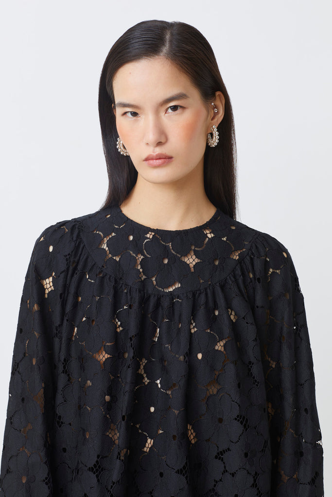 LILY - Black lace blouse - Suncoo HK