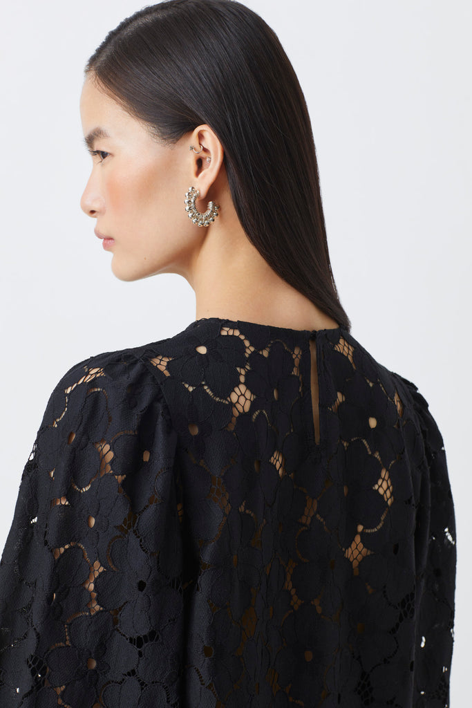 LILY - Black lace blouse - Suncoo HK