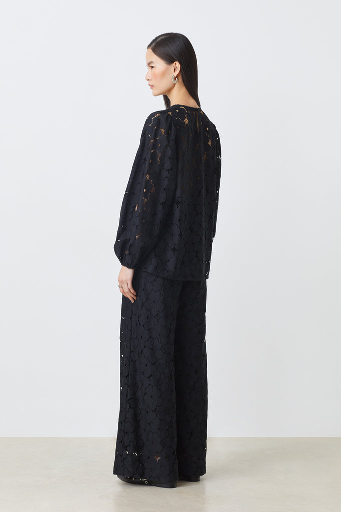 LILY - Black lace blouse - Suncoo HK