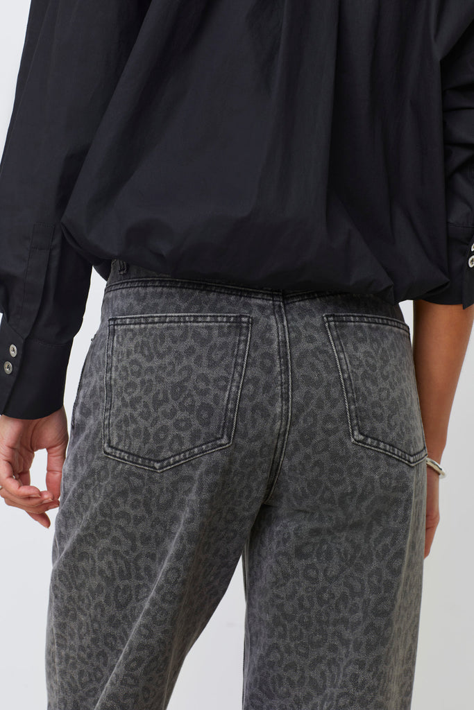 ROBIN - Leopard print carbon jeans - Suncoo HK