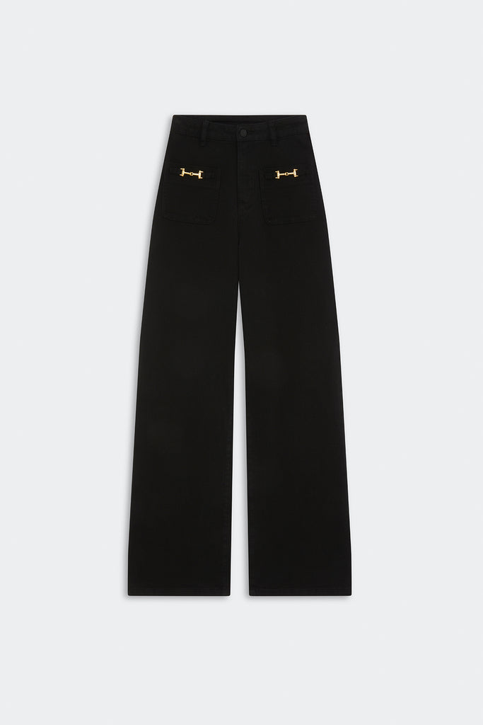 RINGO - Black jeans with chain details - Suncoo HK