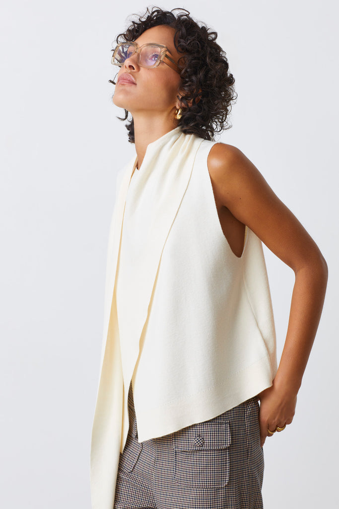 PHERES - Sleeveless draped jumper - Suncoo HK