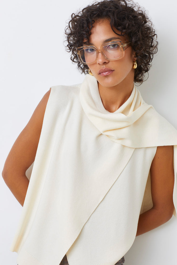 PHERES - Sleeveless draped jumper - Suncoo HK