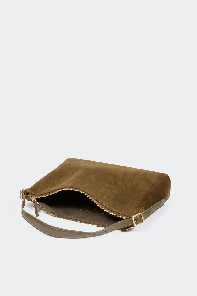 BIANCA - Khaki suede clutch bag - Suncoo HK