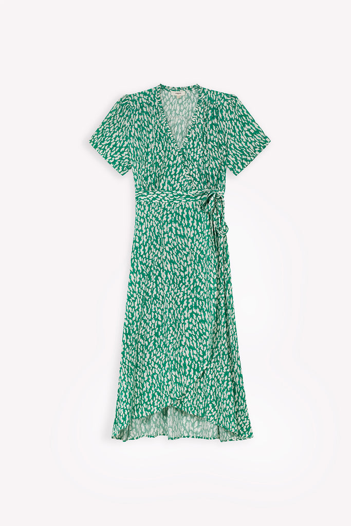 Coline - Printed Midi Wrap Dress - Suncoo HK