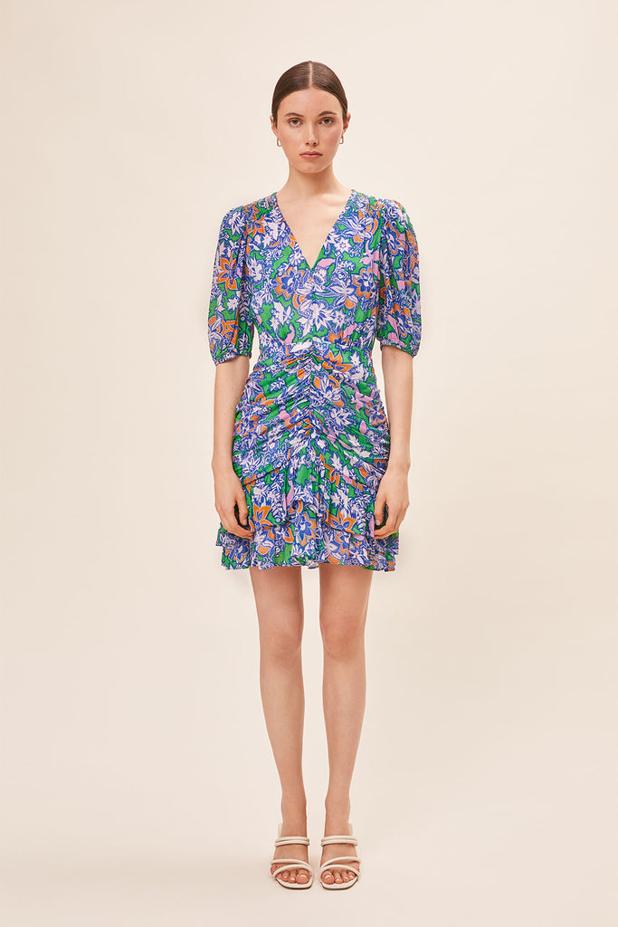 Clarine - Floral print short dress - Suncoo HK