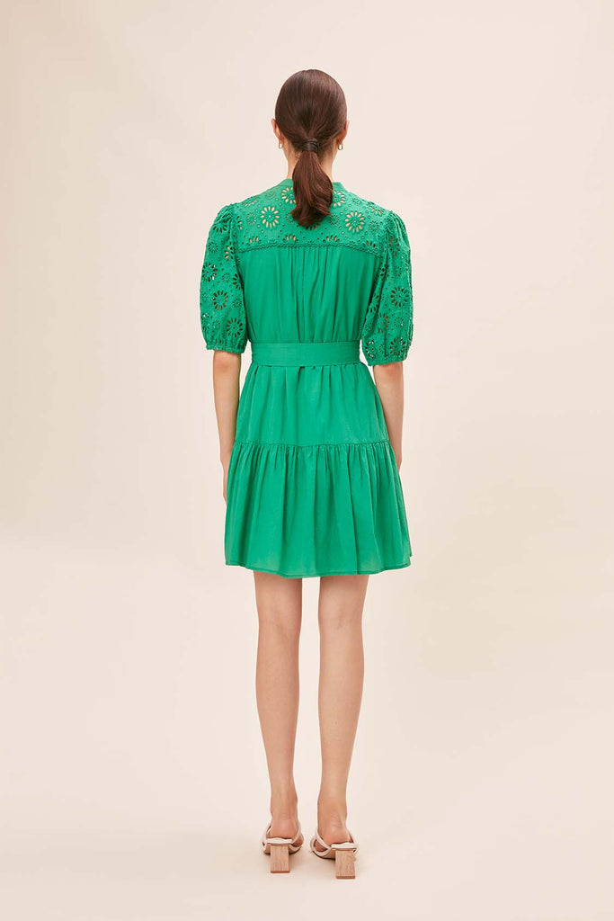 Camy - Belted embroidered short dress - Suncoo HK