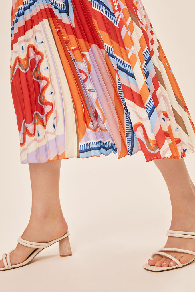 Farah - Graphic print pleated skirt - Suncoo HK