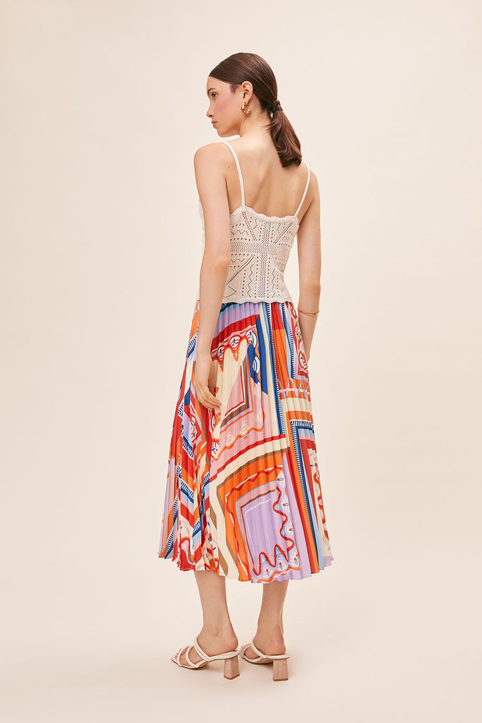 Farah - Graphic print pleated skirt - Suncoo HK
