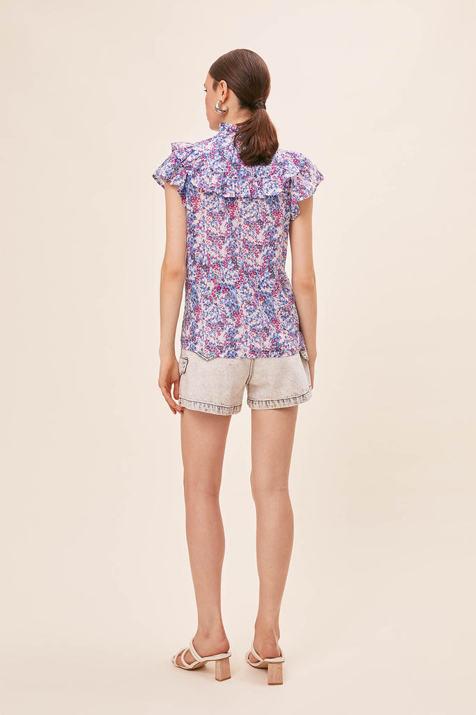 Laura - Floral print cotton blouse - Suncoo HK