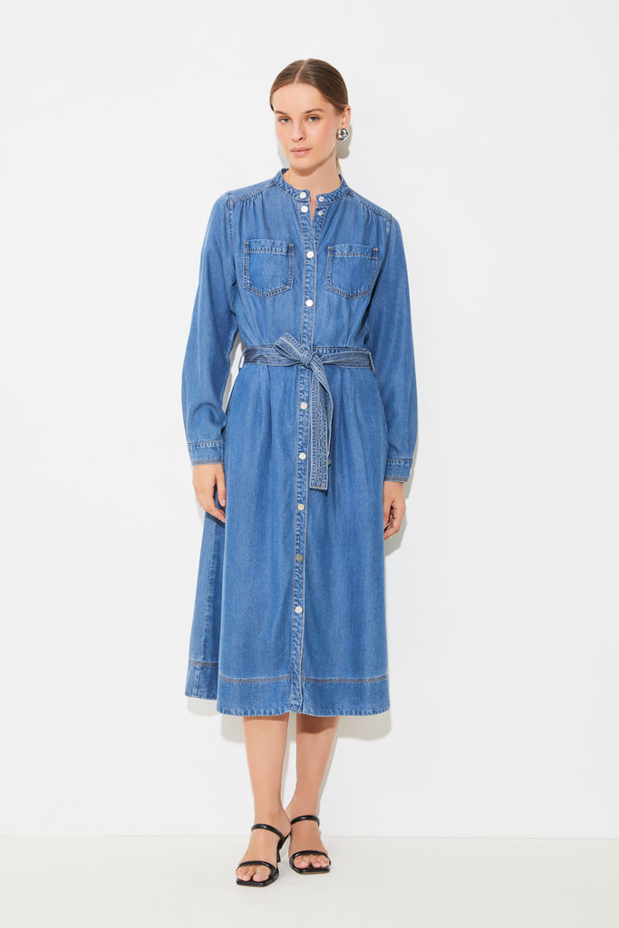 CONNY - Buttoned Midi Denim Dress - Suncoo HK