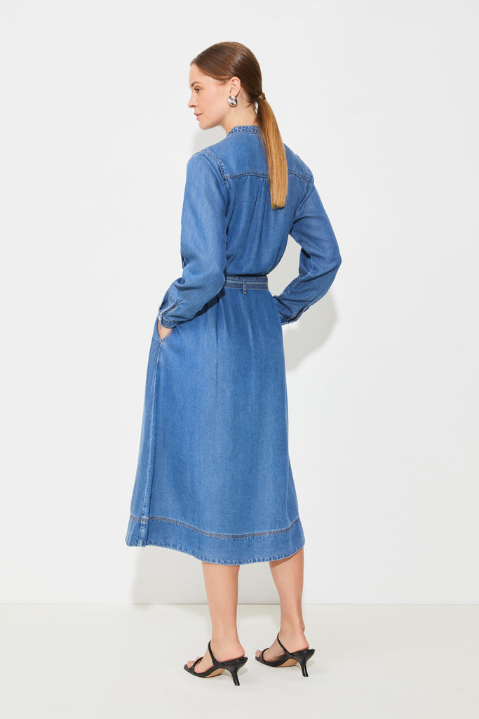 CONNY - Buttoned Midi Denim Dress - Suncoo HK