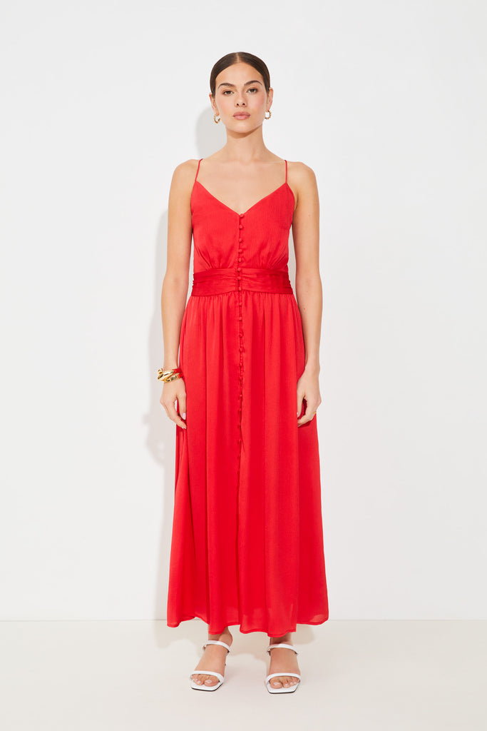 CALINE - Long Buttoned Dress With Backless - Suncoo HK