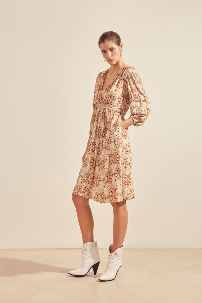 Coco - Oriental Floral Print Fluid Long Dress - Suncoo HK