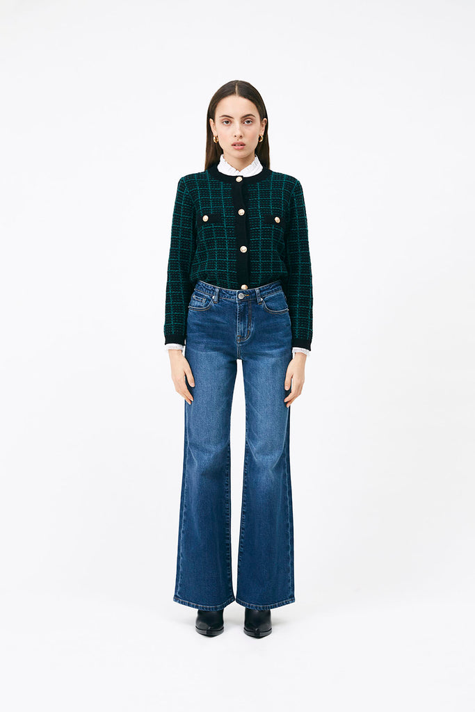 Gaby -  Checkered Fantasy Cardigan - Suncoo HK