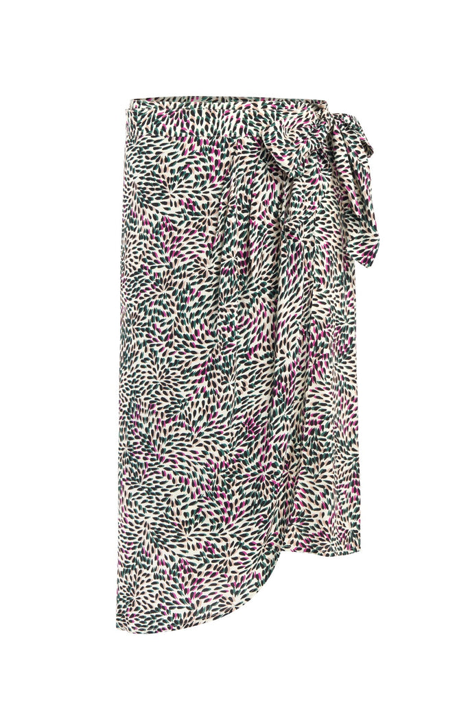 Fidji - Multicolour Droplets Print Wrap Skirt - Suncoo HK