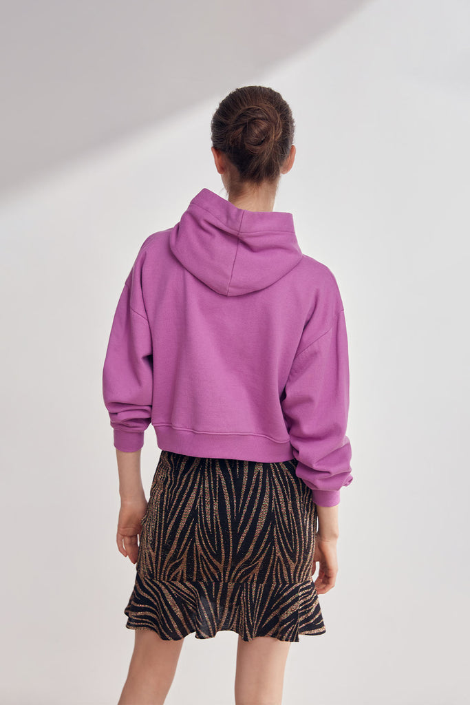 Fran - Knitted Jacquard Zebra Striped Lurex Short Skirt - Suncoo HK