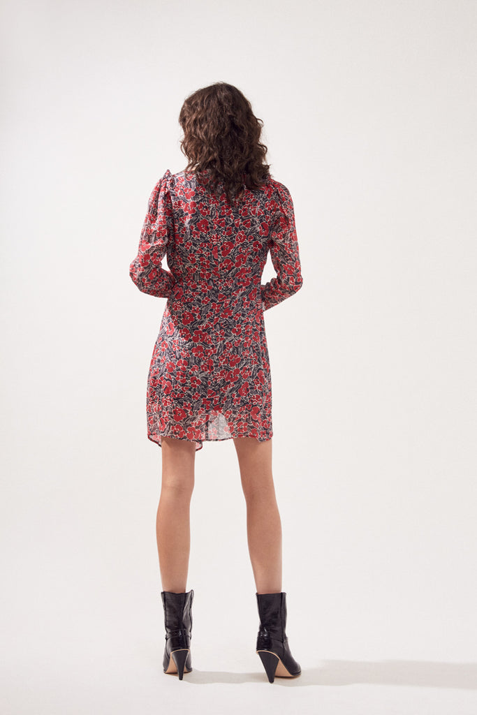Clemmy - Embroidered Yokes Dress With Ruffles Details - Suncoo HK