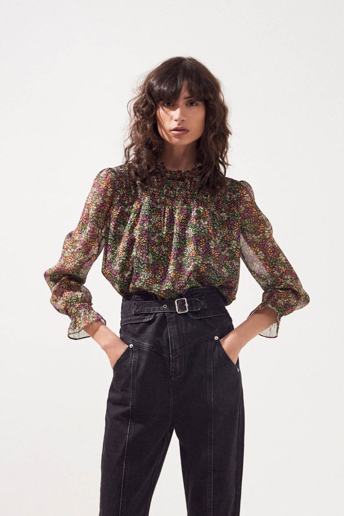 Lindia - Liberty Printed Blouse With Smocked Details - Suncoo HK