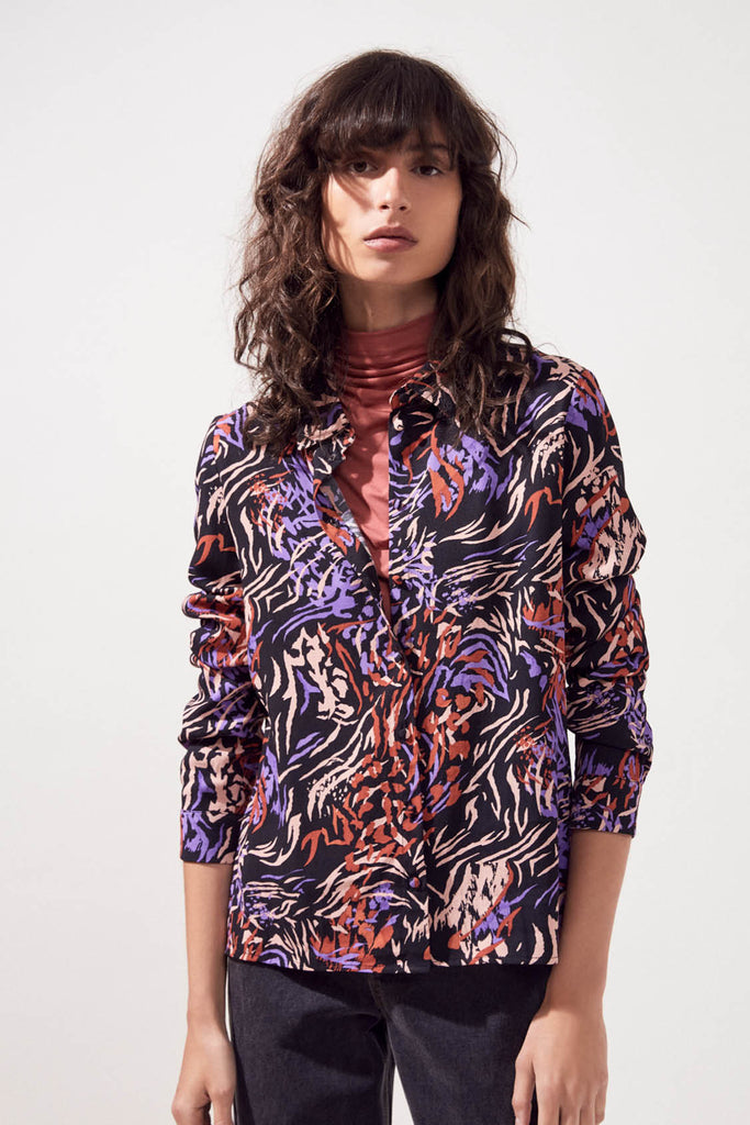 Loubna - Stripy Fluid Blouse - Suncoo HK