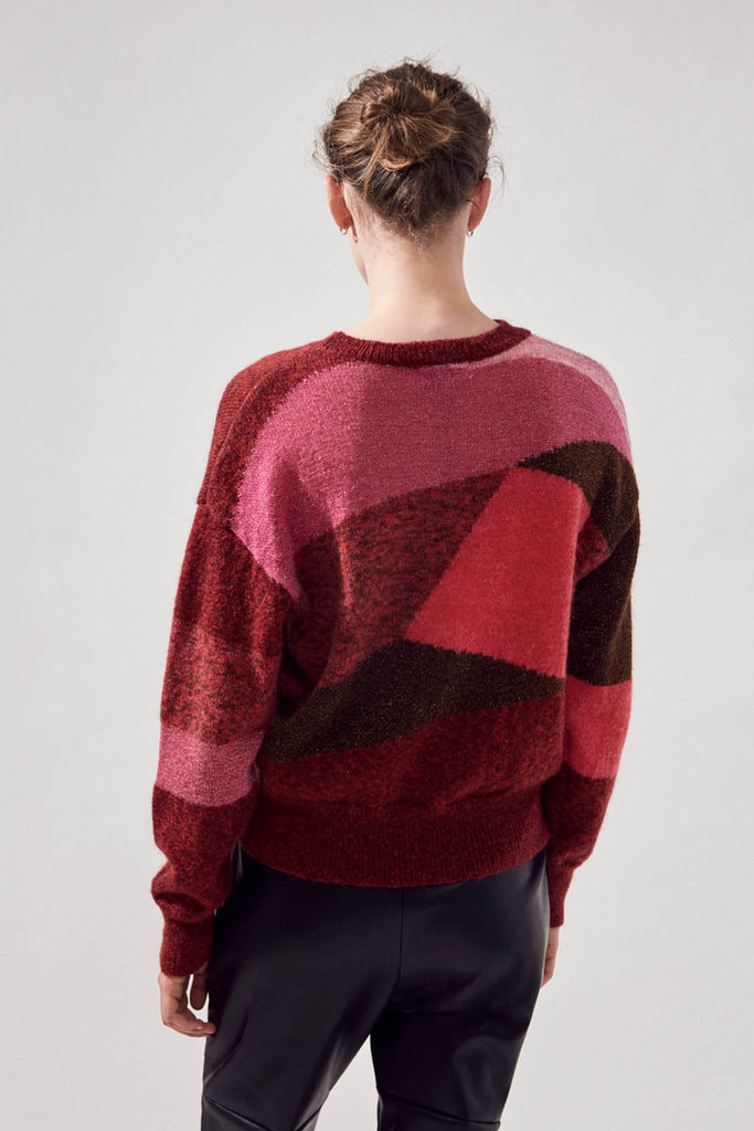 Passioni - Colorblock Fancy Jumper With Lurex Touch - Suncoo HK