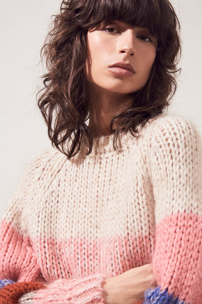 Pedro - Mohair Blend Colorblock Fancy Jumper - Suncoo HK