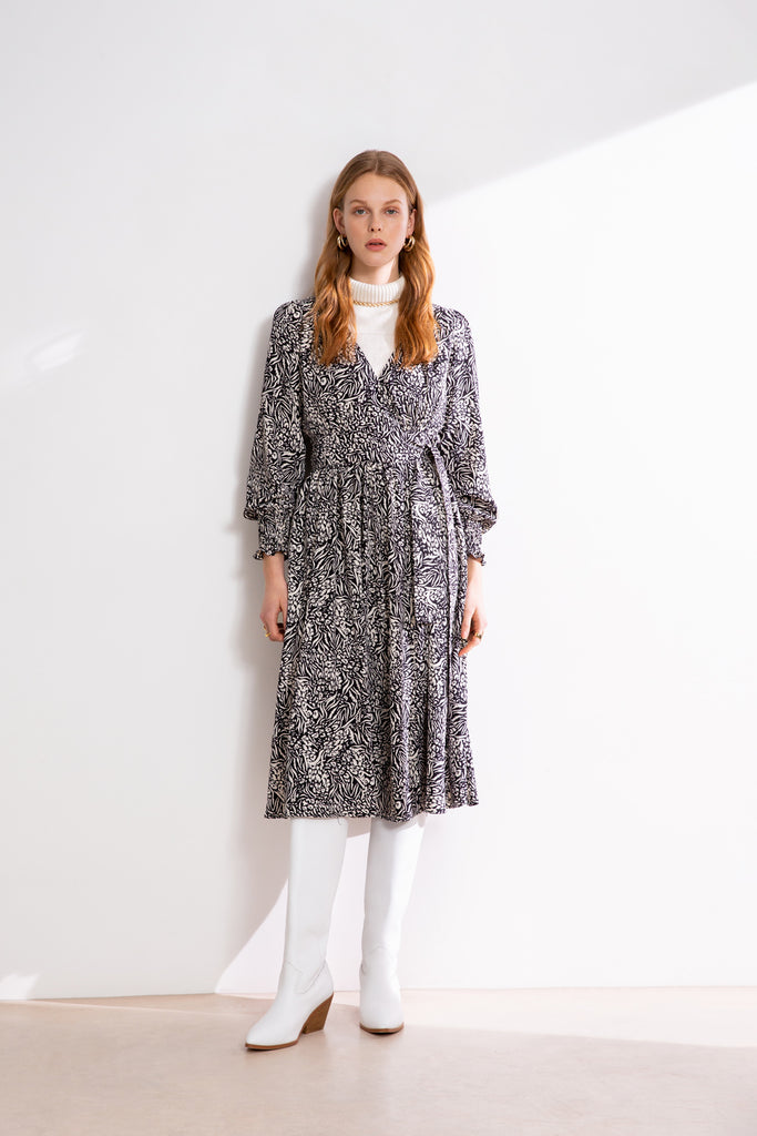 Chelsea - Zebra Printed Wrap Dress - Suncoo HK