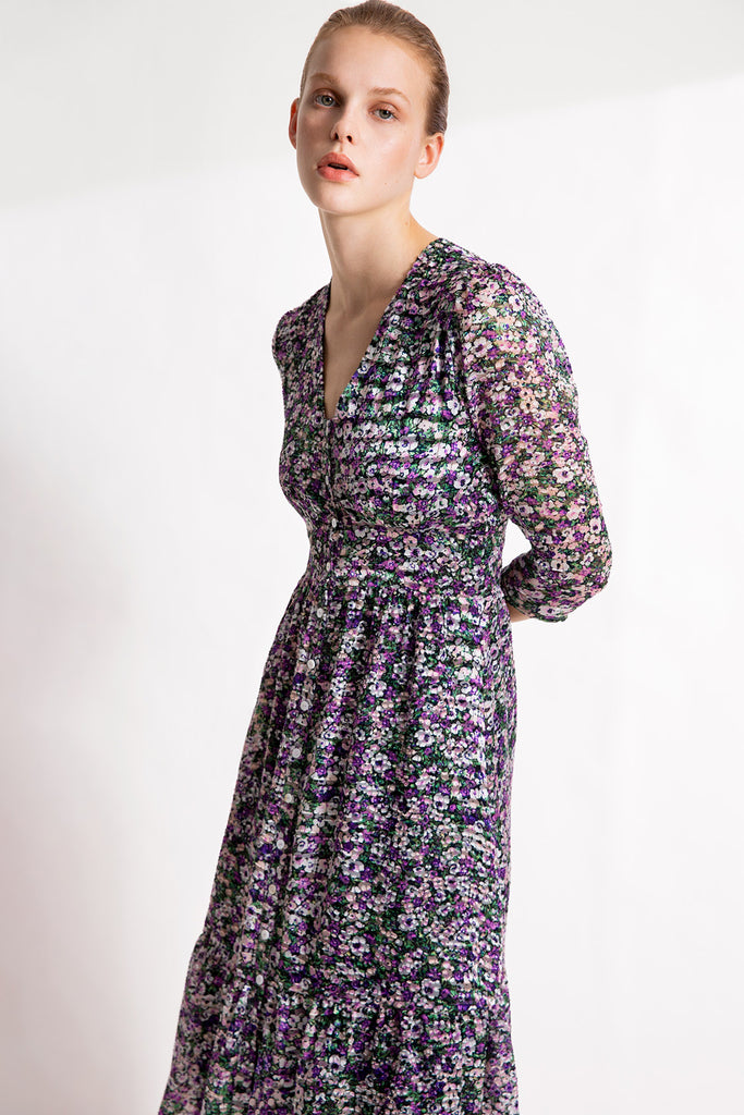 Caliste - Liberty Printed Buttoned Dress - Suncoo HK