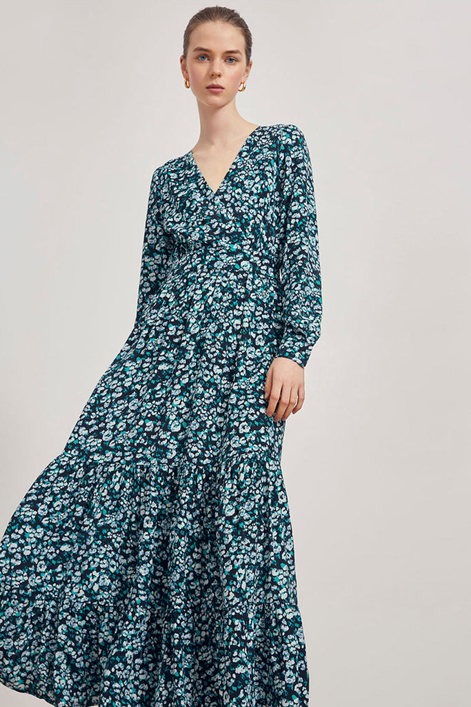Catch - Green Floral Printed Long Dress - Suncoo HK