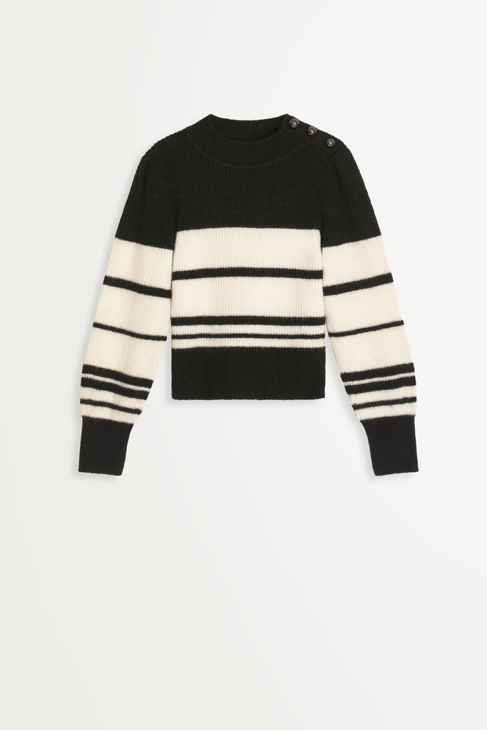 Palmi - Oversize Striped Jumper With Button Details - Suncoo HK