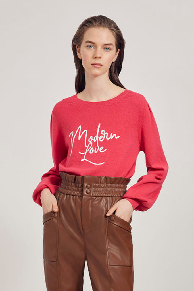 Percy - Embroidered Message Heathered Grey Thin Jumper - Suncoo HK