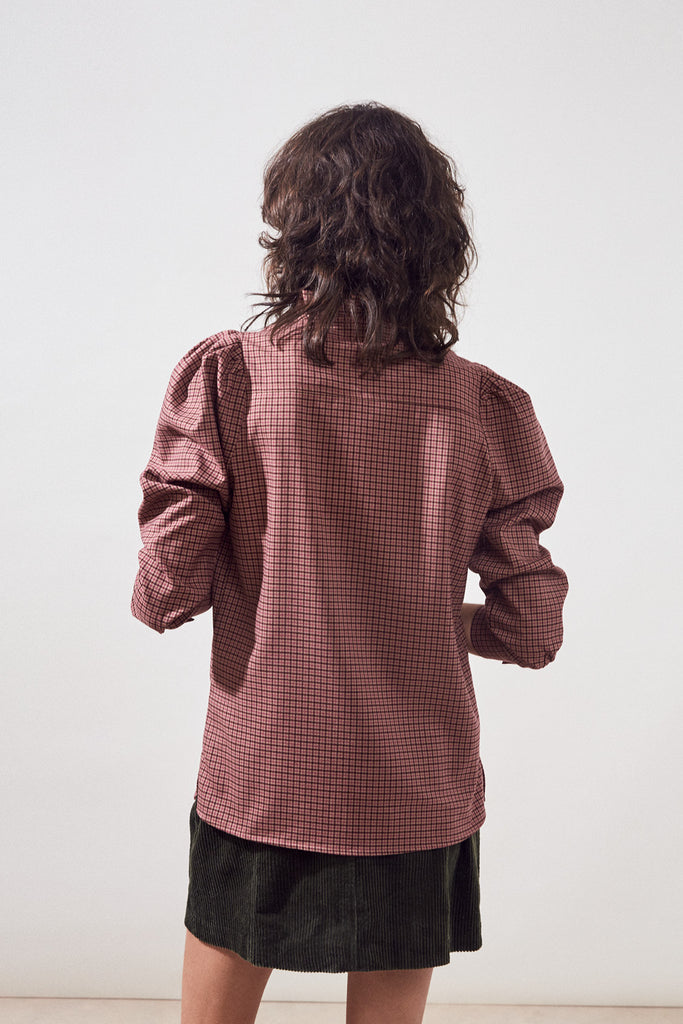 Lilette - Cotton Checked Shirt With Ruffles Details - Suncoo HK