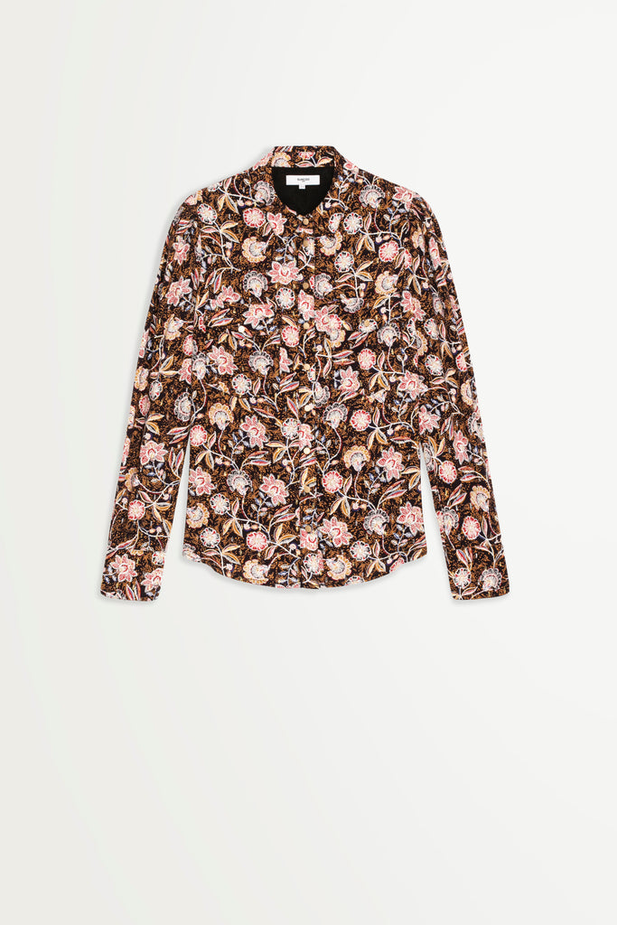 Litchi - Wild Flower And Confettis Printed Fluid Blouse - Suncoo HK