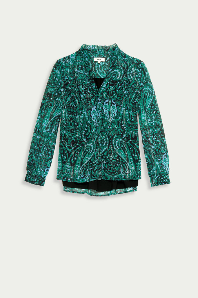 Lyst - Green Cashmere Printed Blouse - Suncoo HK