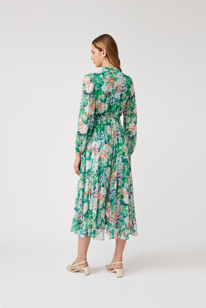 Cleofe - Peony Print Long Dress - Suncoo HK