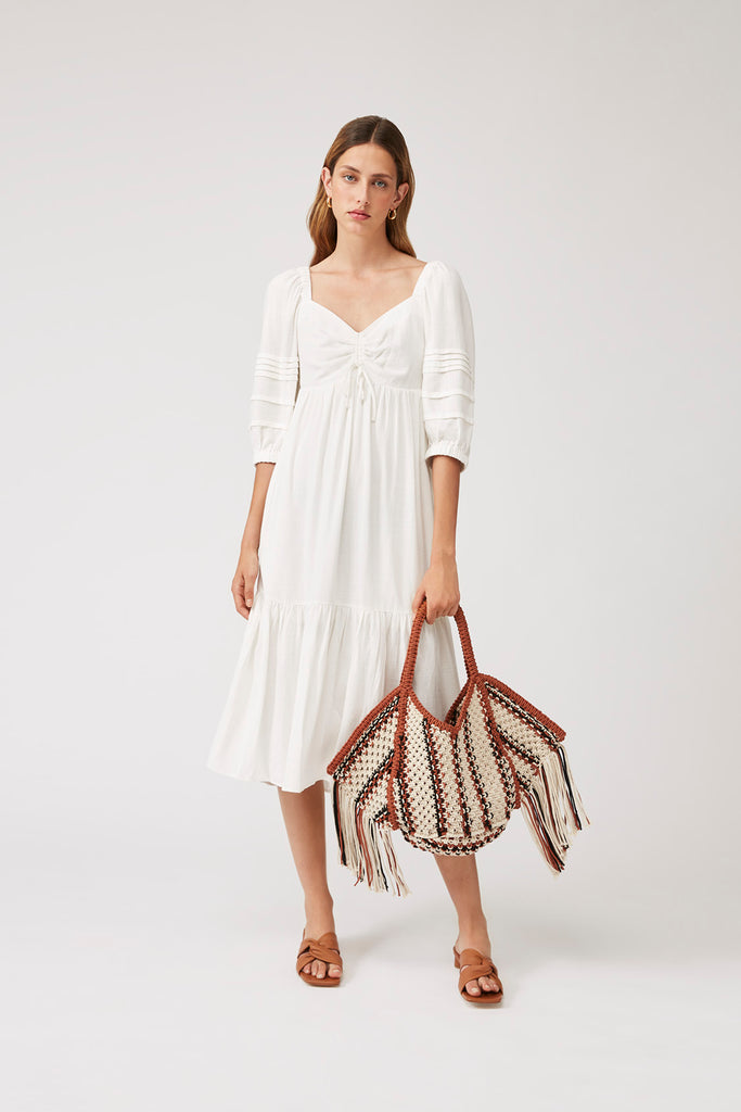 Cumbia - Bohemian Long Dress With Pleated Details - Suncoo HK