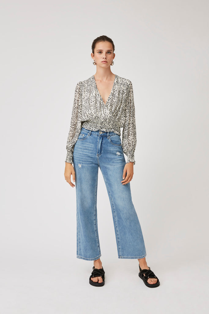 Liana - Leopard printed short blouse - Suncoo HK