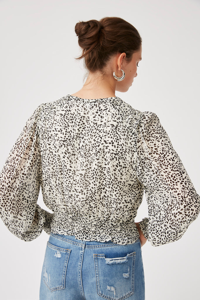 Liana - Leopard printed short blouse - Suncoo HK