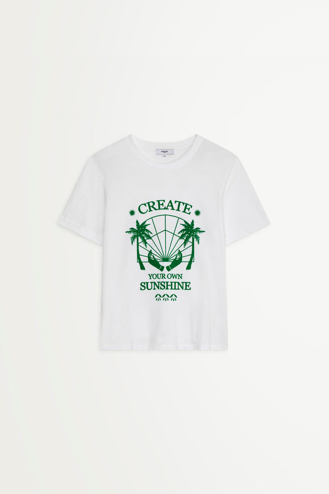 Mantra - Create Your Own Sunshine Message With Green Palm Tree Printed T-Shirt - Suncoo HK